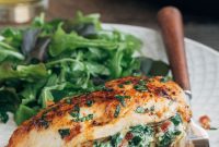 Spinach-Stuffed Chicken Breasts with Garlic and Cream Cheese