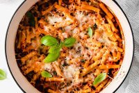 Cheesy Baked Ziti with Homemade Marinara and Crispy Mozzarella