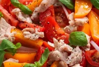 Tuna Confit Tomato Salad with Roasted Cherry Tomatoes