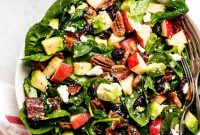 Crisp Apple and Bacon Spinach Salad with Maple Vinaigrette