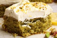 Zesty Lemon Pistachio Cake Recipe with Toasted Nuts