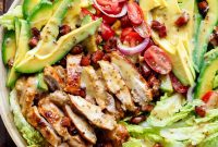 Honey Mustard Chicken Salad with Bacon and Avocado Bowl