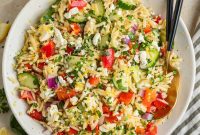 Lemon Orzo Salad with Feta, Herbs & Crispy Cucumbers