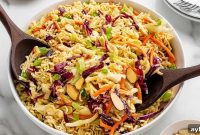 Crunchy Japanese Ramen Noodle Salad with Sesame-Ginger Dressing