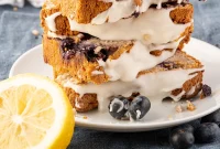Low-Carb Keto Blueberry Bread with Zesty Lemon Drizzle