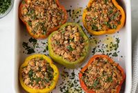 Ground Turkey Stuffed Peppers with Savory Tomato Rice