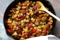 Cajun Potato Hash with Sausage and Peppers