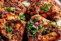 Crispy Air Fryer Chicken Thighs with Garlic & Herb Rub
