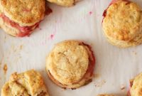 Roasted Rhubarb Buttermilk Scones with Brown Sugar Glaze