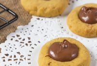 Pumpkin Chocolate Hazelnut Thumbprint Cookies