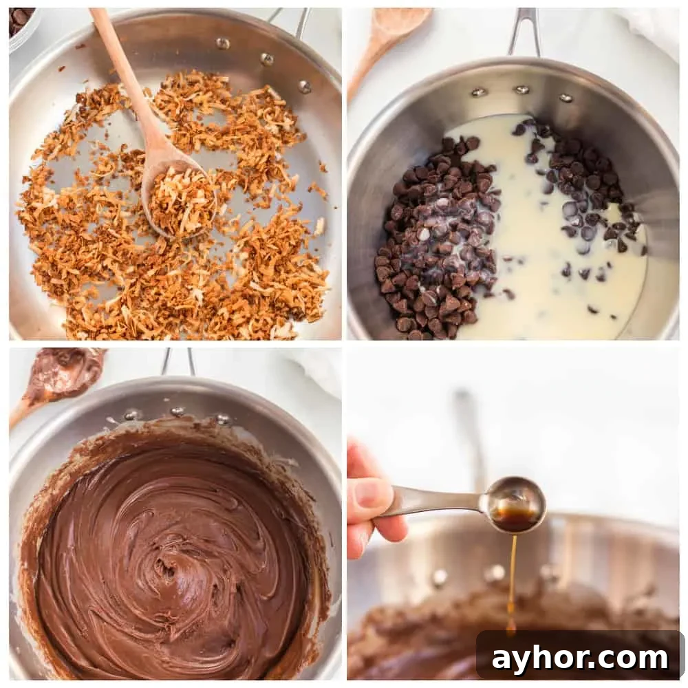Toasted Coconut Fudge process photos