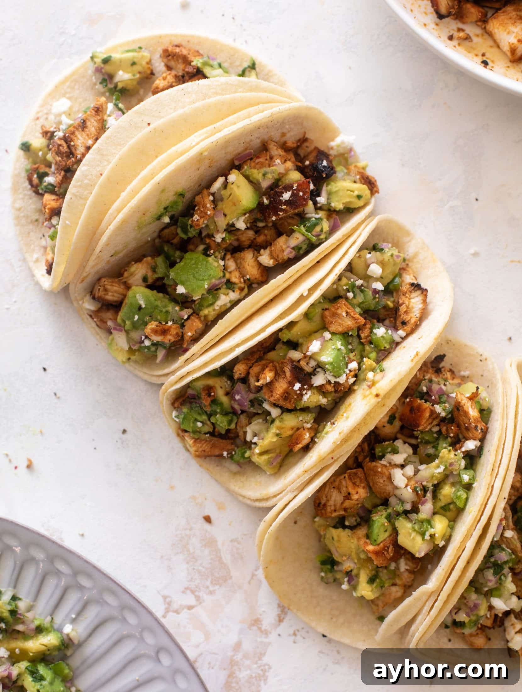 hot honey chipotle chicken tacos