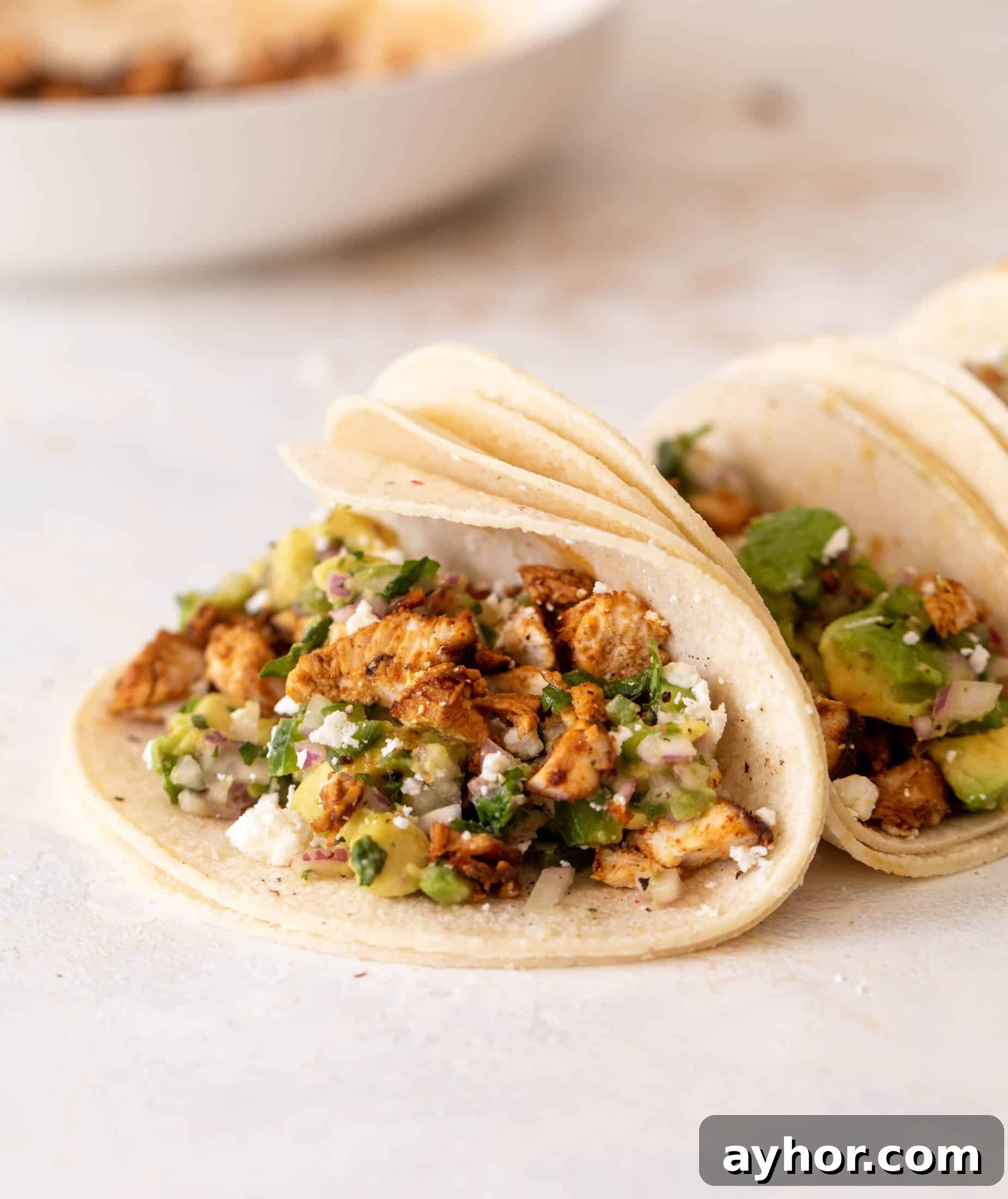 hot honey chipotle chicken tacos