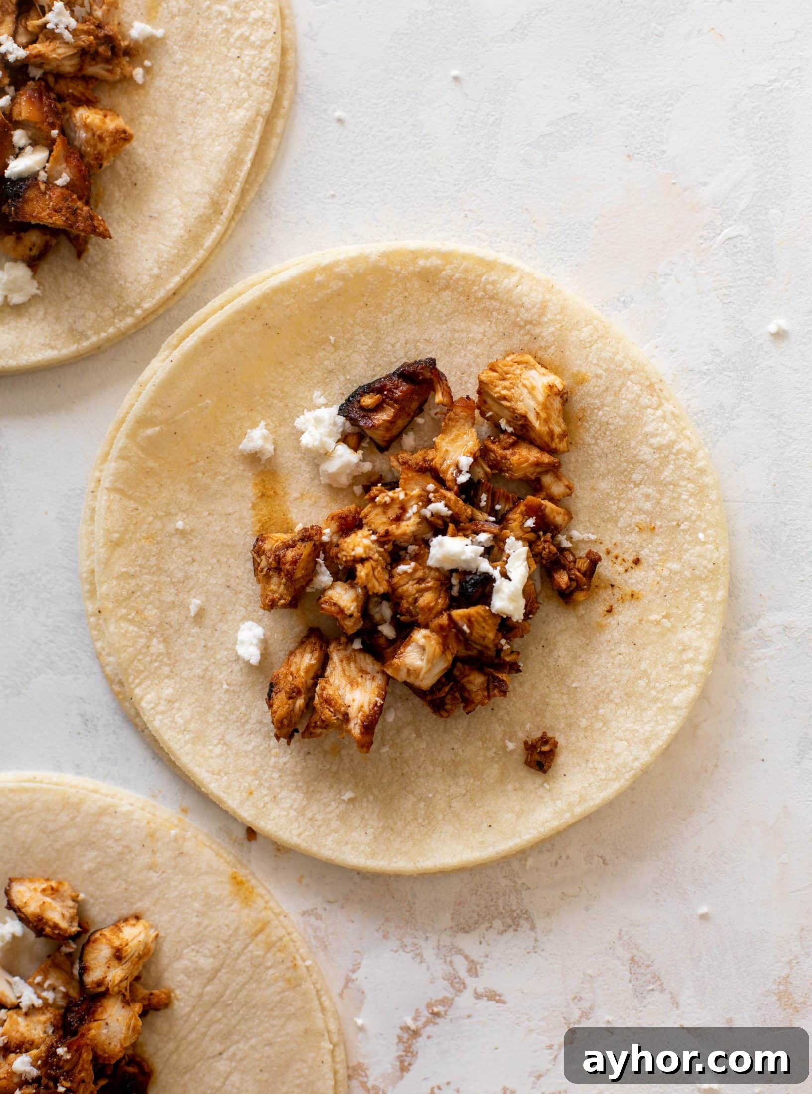 hot honey chipotle chicken tacos