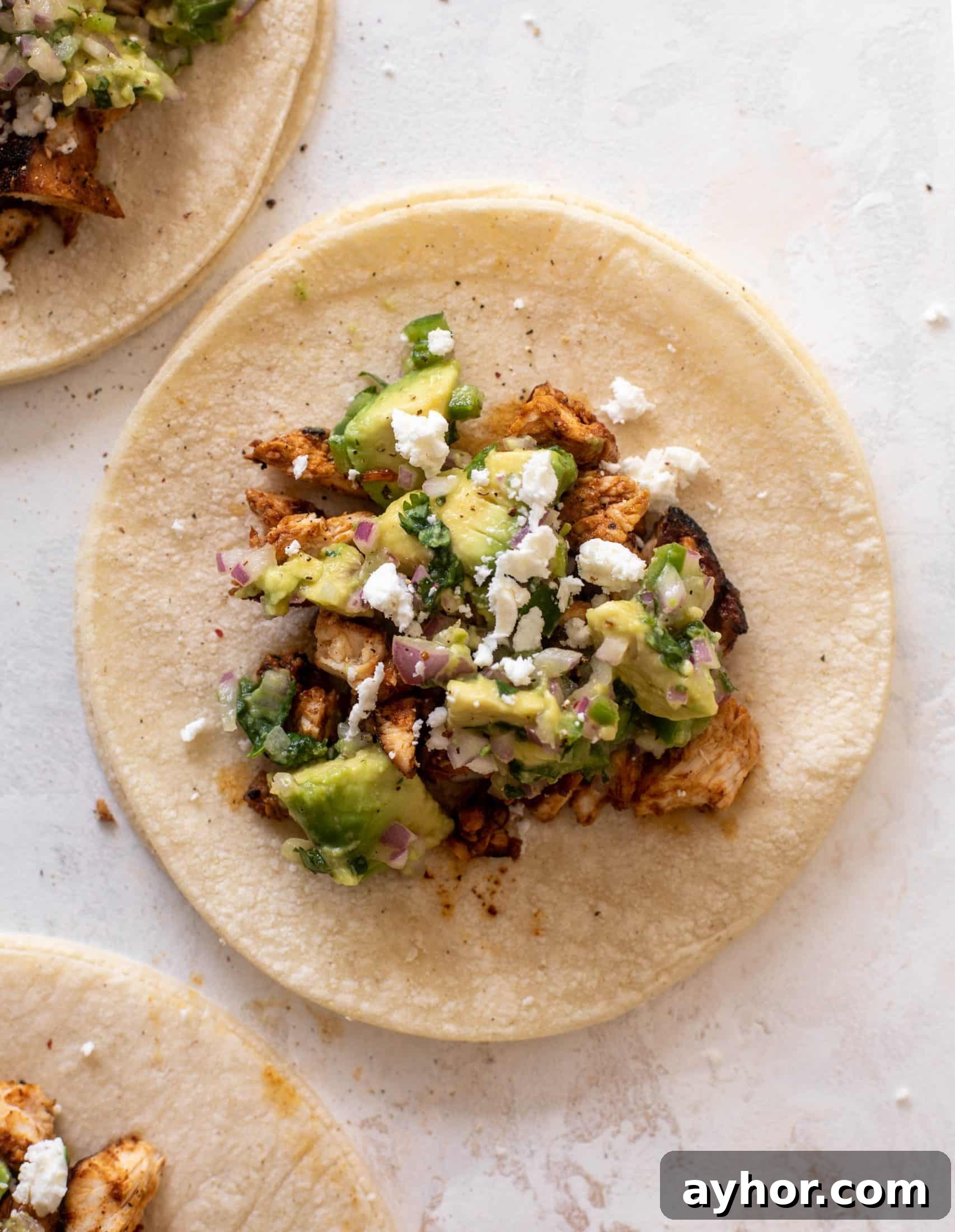 hot honey chipotle chicken tacos