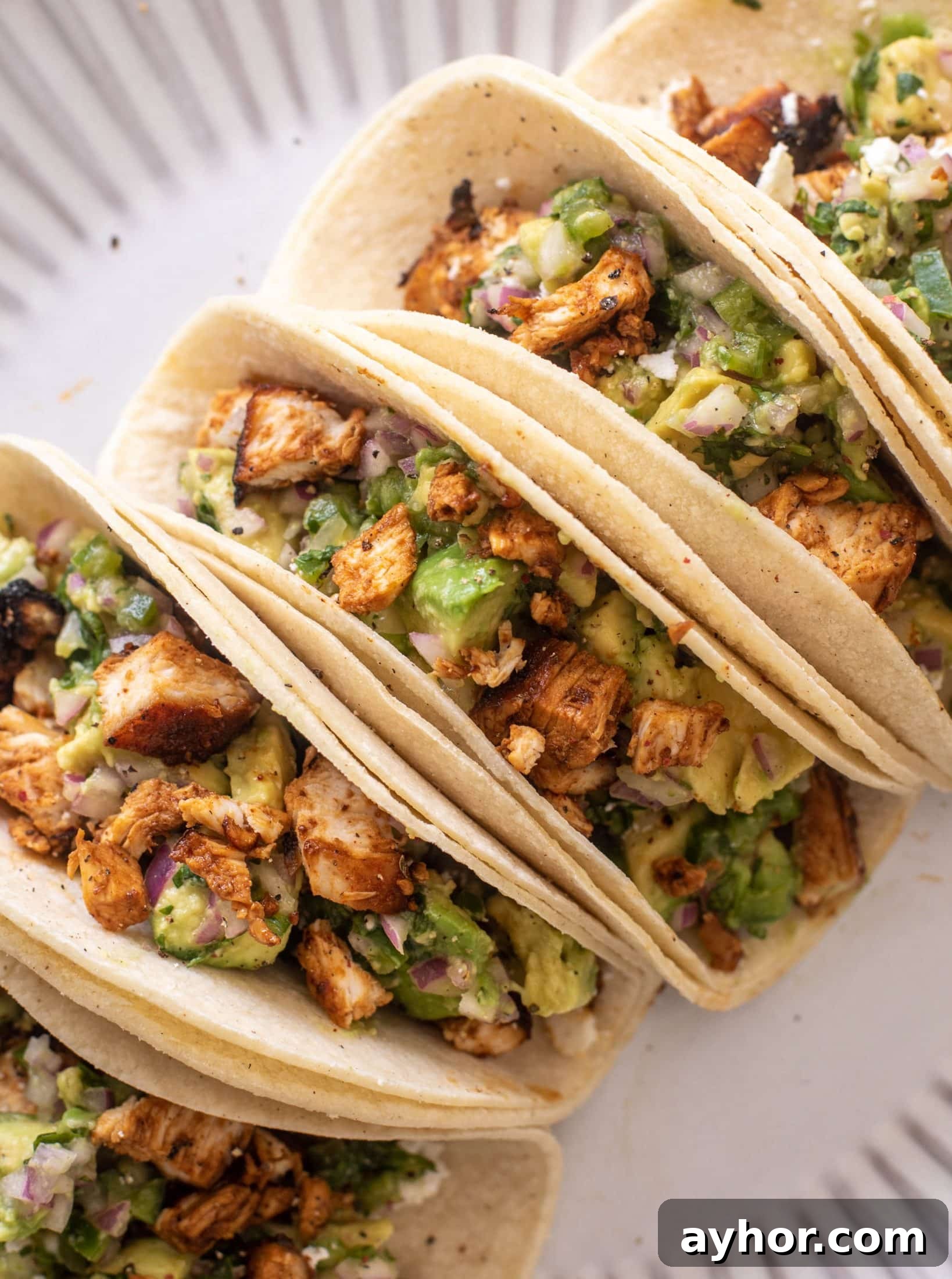 hot honey chipotle chicken tacos