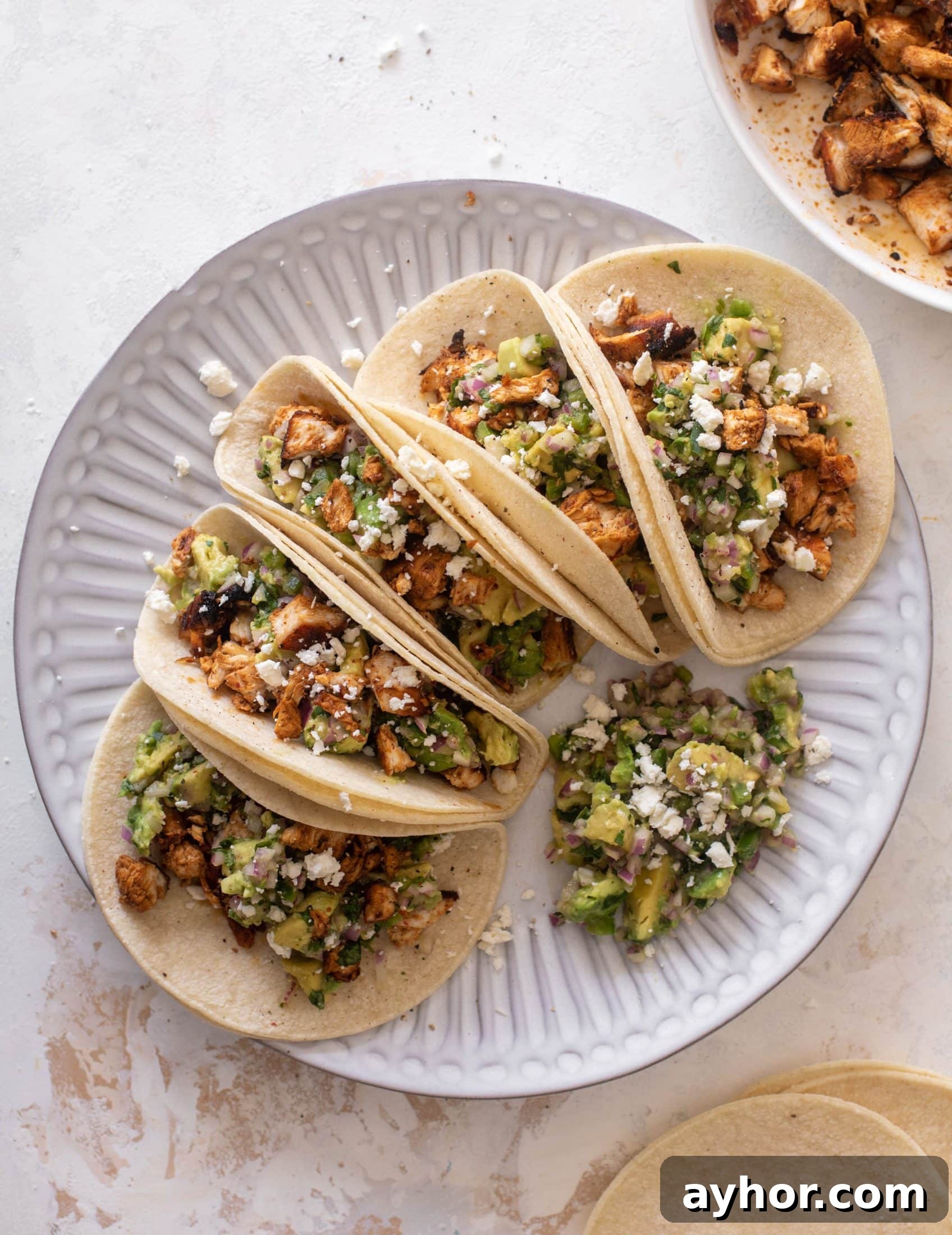 hot honey chipotle chicken tacos
