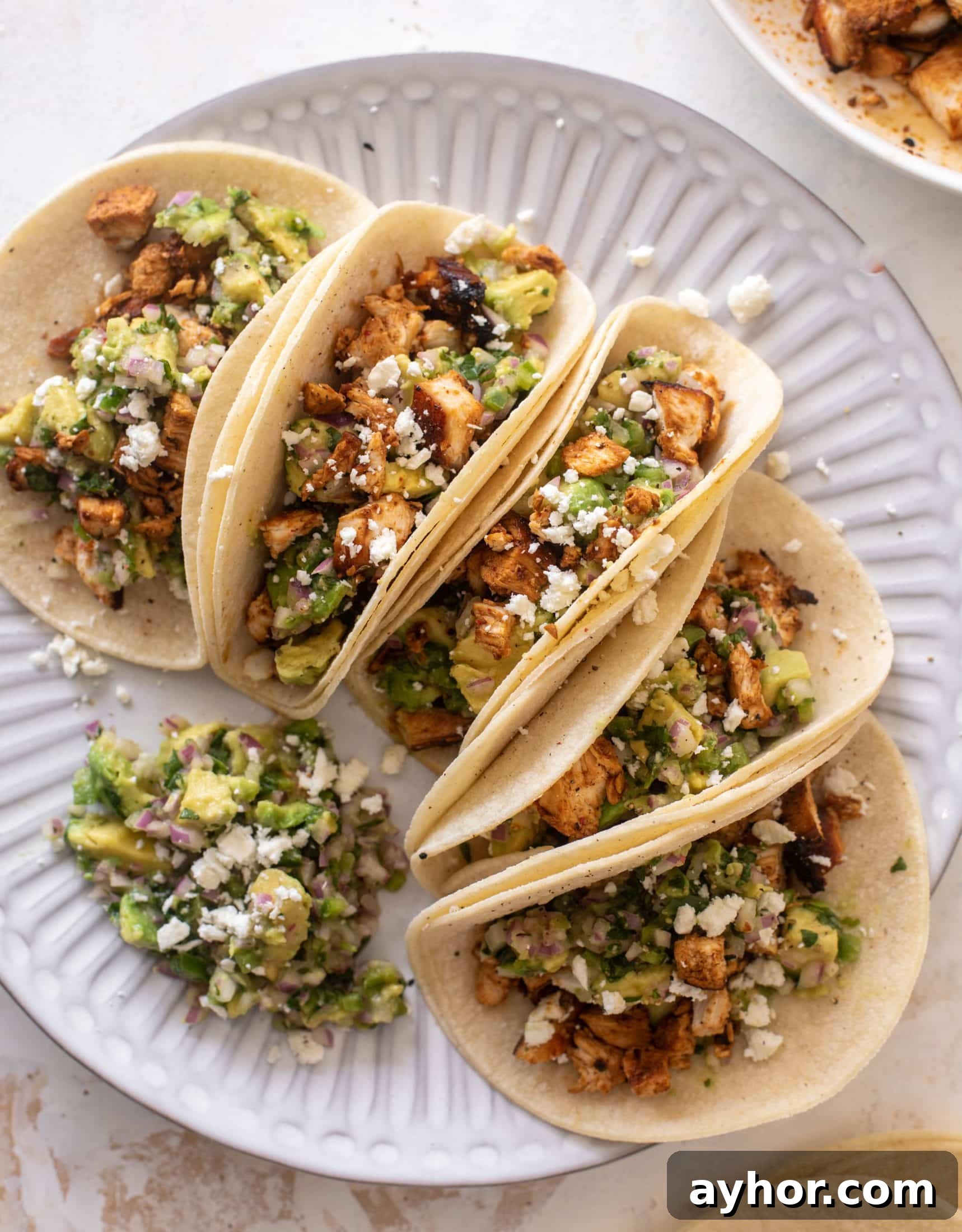hot honey chipotle chicken tacos
