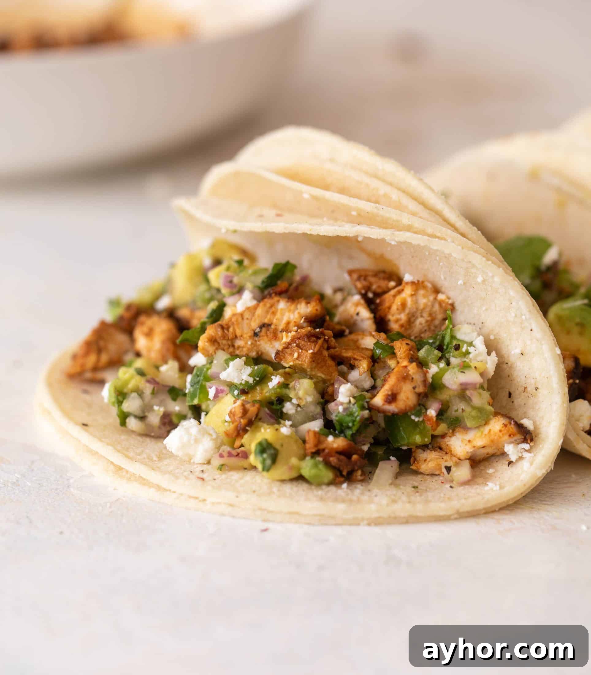 hot honey chipotle chicken tacos