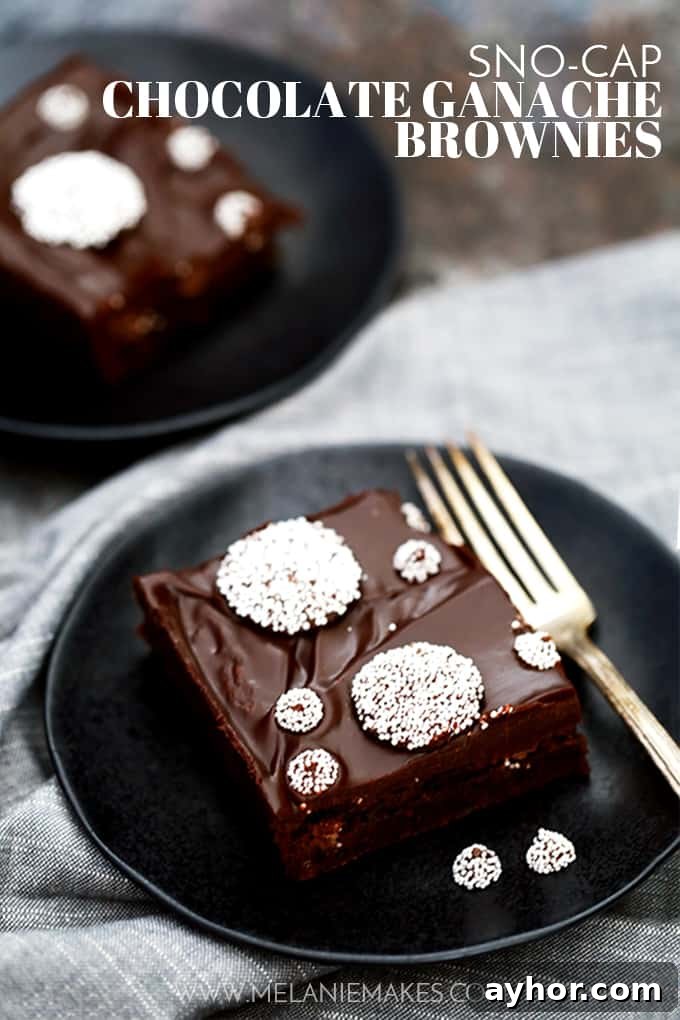 These Sno-Cap Chocolate Ganache Brownies are decadence at it's finest, my friends.  A fudgy brownie base is studded with Sno-Cap nonpareil candies before being flooded with thick layer of chocolate ganache and adorned with additional candy.