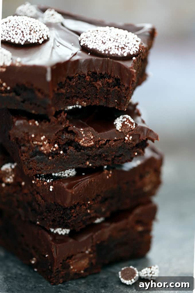 These Sno-Cap Chocolate Ganache Brownies are decadence at it's finest, my friends.  A fudgy brownie base is studded with Sno-Cap nonpareil candies before being flooded with thick layer of chocolate ganache and adorned with additional candy.