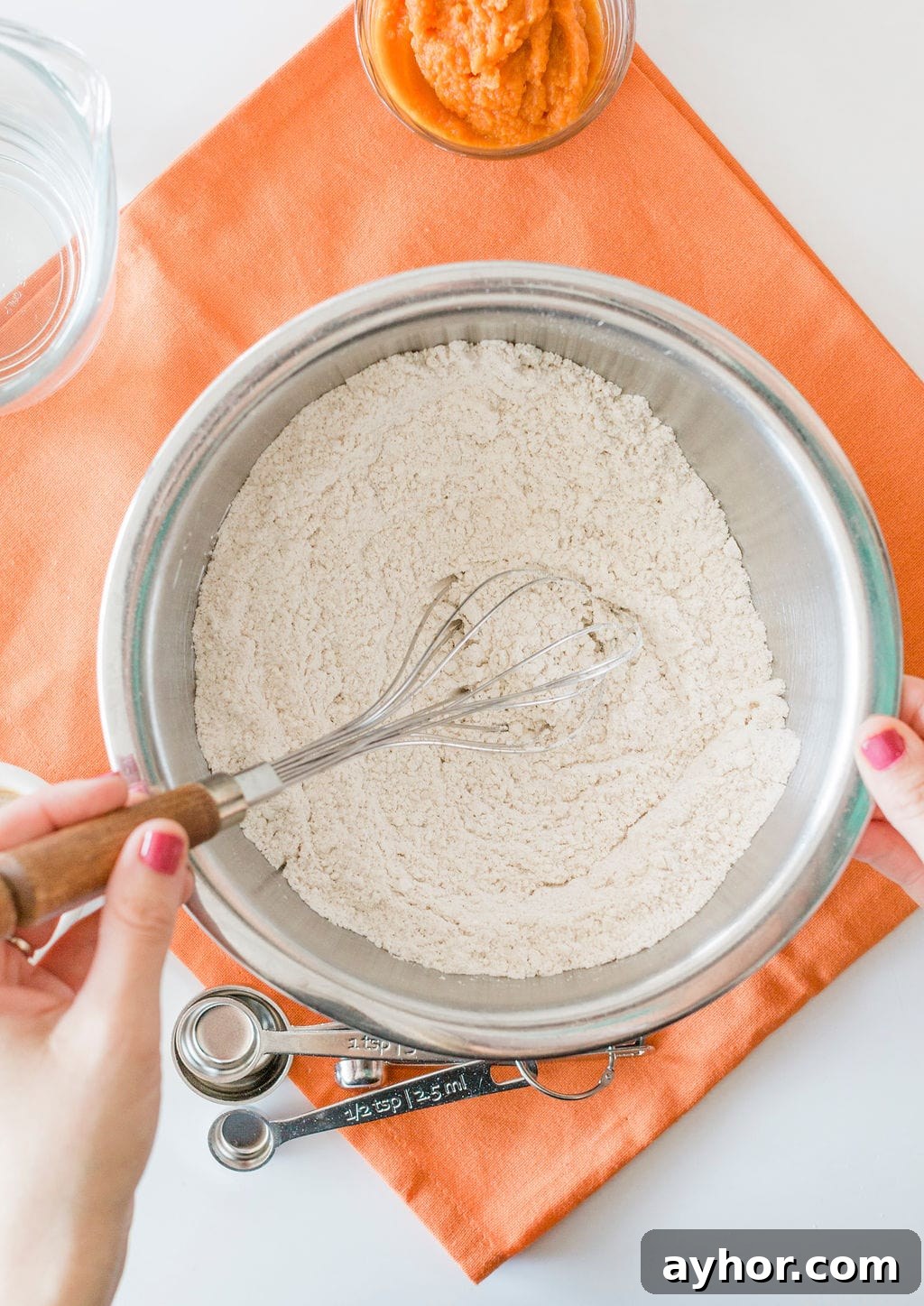 pouring batter