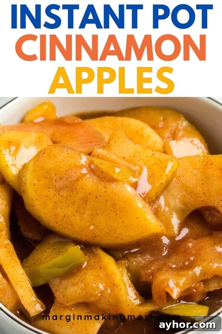 Instant Pot Cinnamon Apples: Quick Spiced Apple Dessert 2 Close-up view of cinnamon apples that were cooked in the Instant Pot