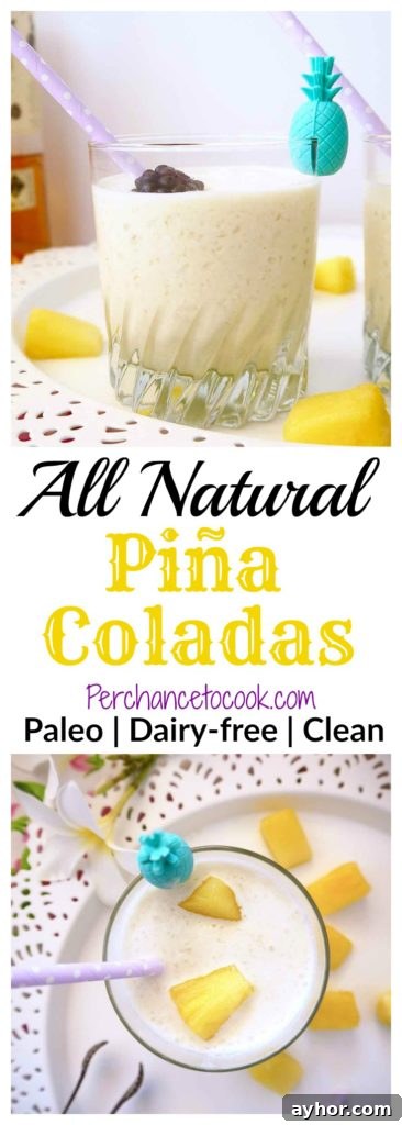 Paleo Piña Colada Recipe Made with All-Natural Ingredients 8 All Natural Piña Coladas (Paleo) | Perchance to Cook, www.perchancetocook.com