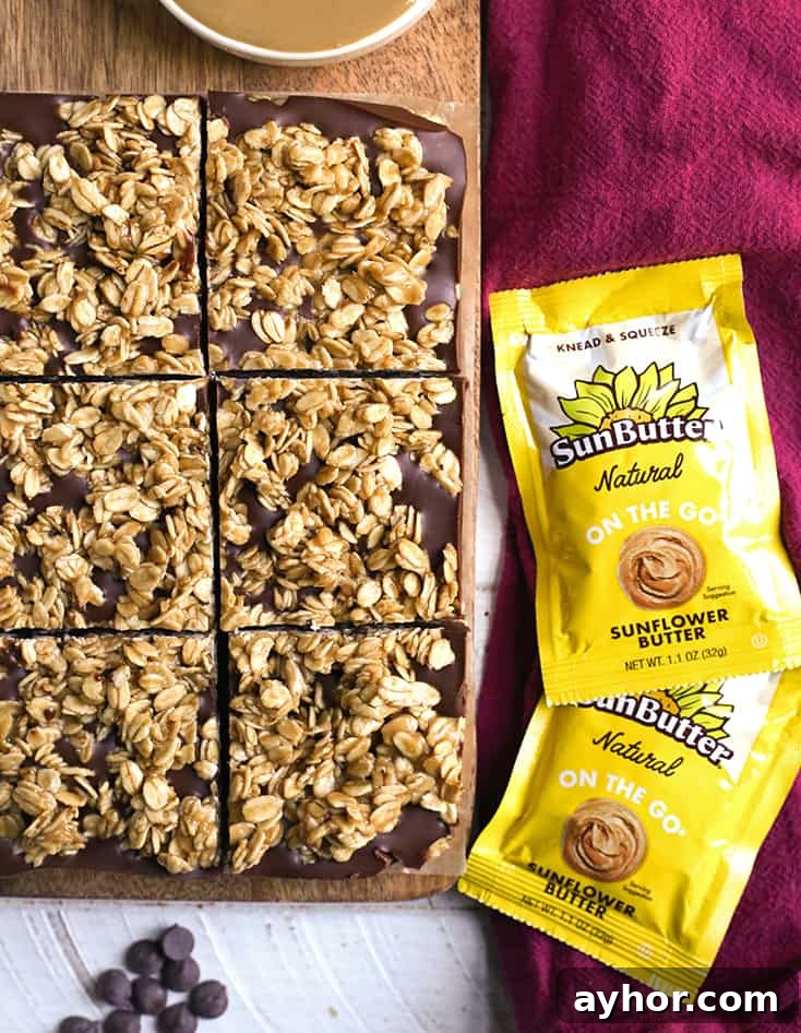 top view of gluten free oat chocolate bars