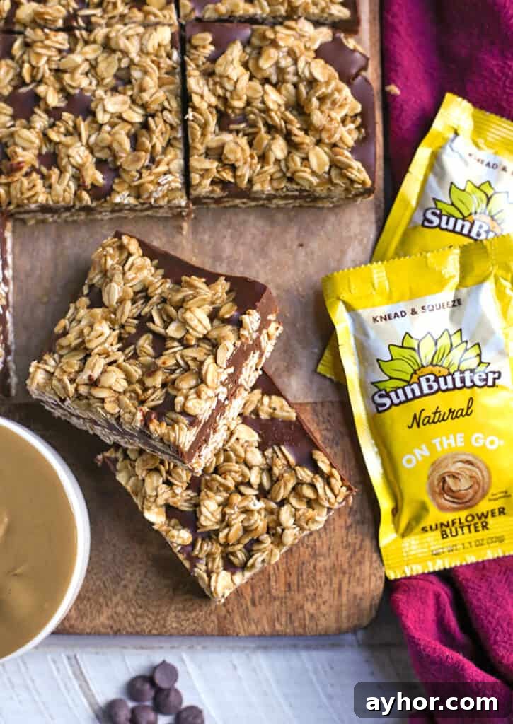 gluten free chocolate oat fudge bars on a cutting board