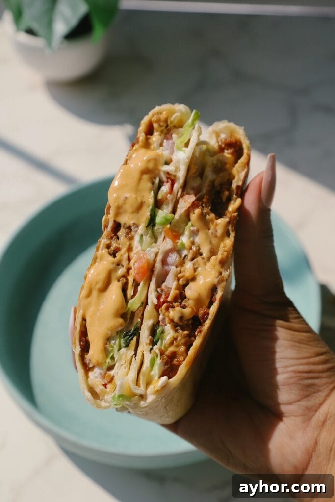 Vegetarian Crunchwrap Supreme Recipe: How to Make It at Home 3 crunchwrap with lettuce