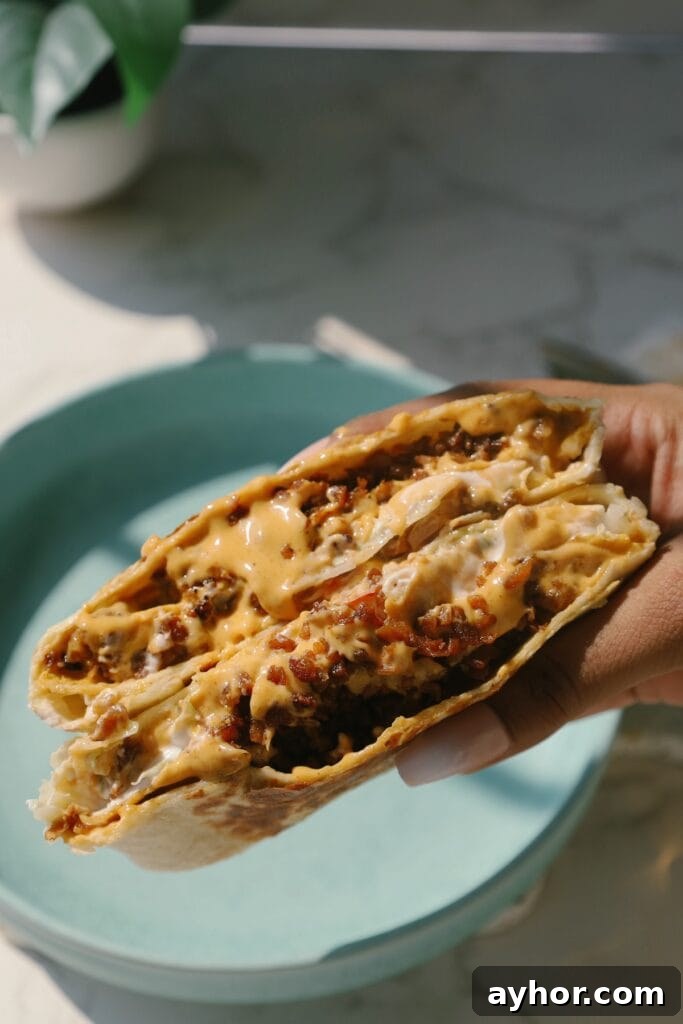 Vegetarian Crunchwrap Supreme Recipe: How to Make It at Home 6 crunchwrap supreme close up