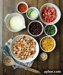 Southwest Chicken Salad (Dairy-Free Recipe with Zesty Lime) 3 Dairy-free Southwest Chicken Salad - An EASY cold lunch full of flavor and quick to make. Gluten-free, dairy-free, nut-free, with egg-free option. High protein with 28 grams of protein per serving!