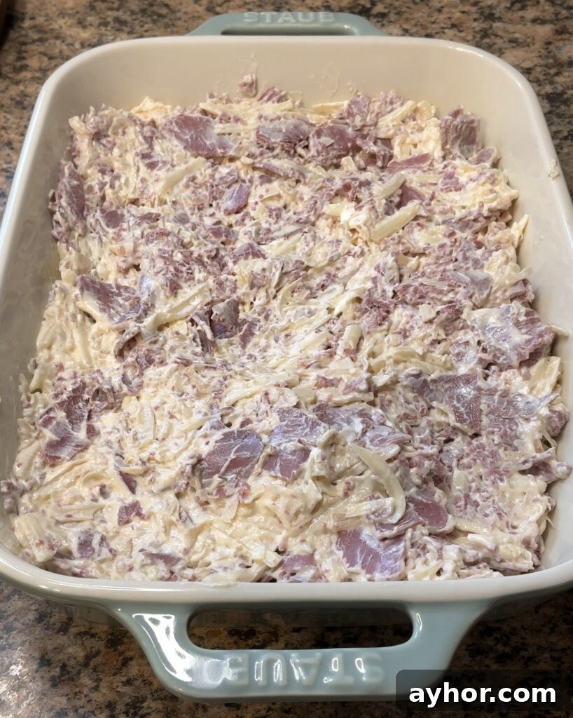 Creamy Baked Reuben Dip with Corned Beef and Sauerkraut 14 Baked Reuben Dip