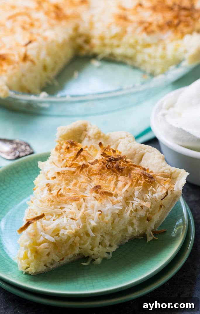 Coconut Macaroon Pie- super easy to make with lots of coconut flavor.