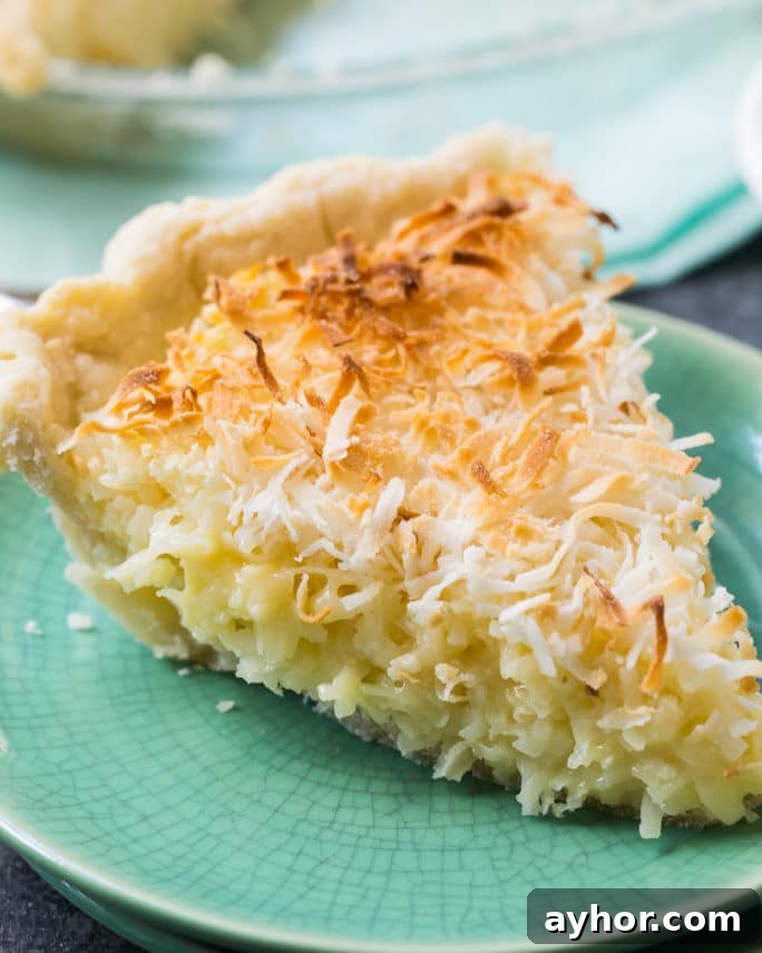Coconut Macaroon Pie- super easy to make with tons of coconut flavor.