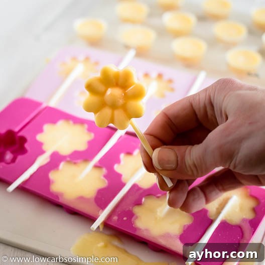 Orange Creamsicle Fudge Recipe: Tangy Orange Vanilla Fudge 19 Removing from the molds | Low-Carb, So Simple