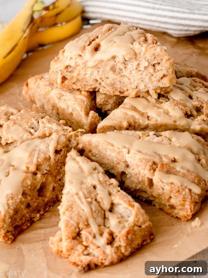Easy Maple Glazed Banana Scones