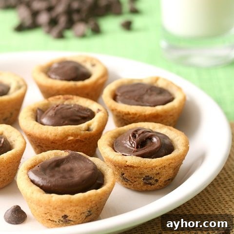 Fudge Filled Chocolate Chip Cookie Cups