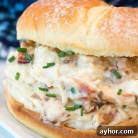Creamy chicken sandwich with cream cheese and chives
