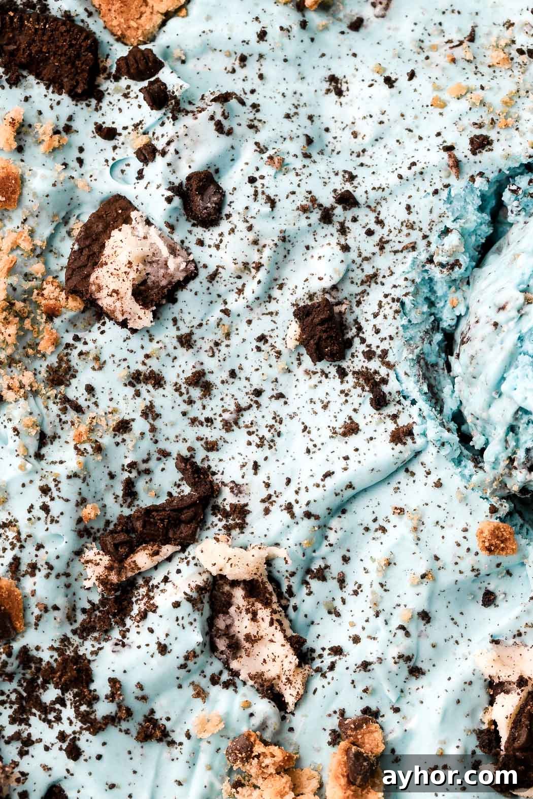 Cookie Monster Ice Cream Recipe: Fun Blue Cookie Dough Treat 4 blue vanilla ice cream with cookies mixed in