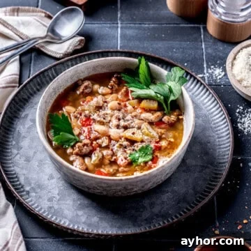 Brothy Italian Sausage and White Bean Soup