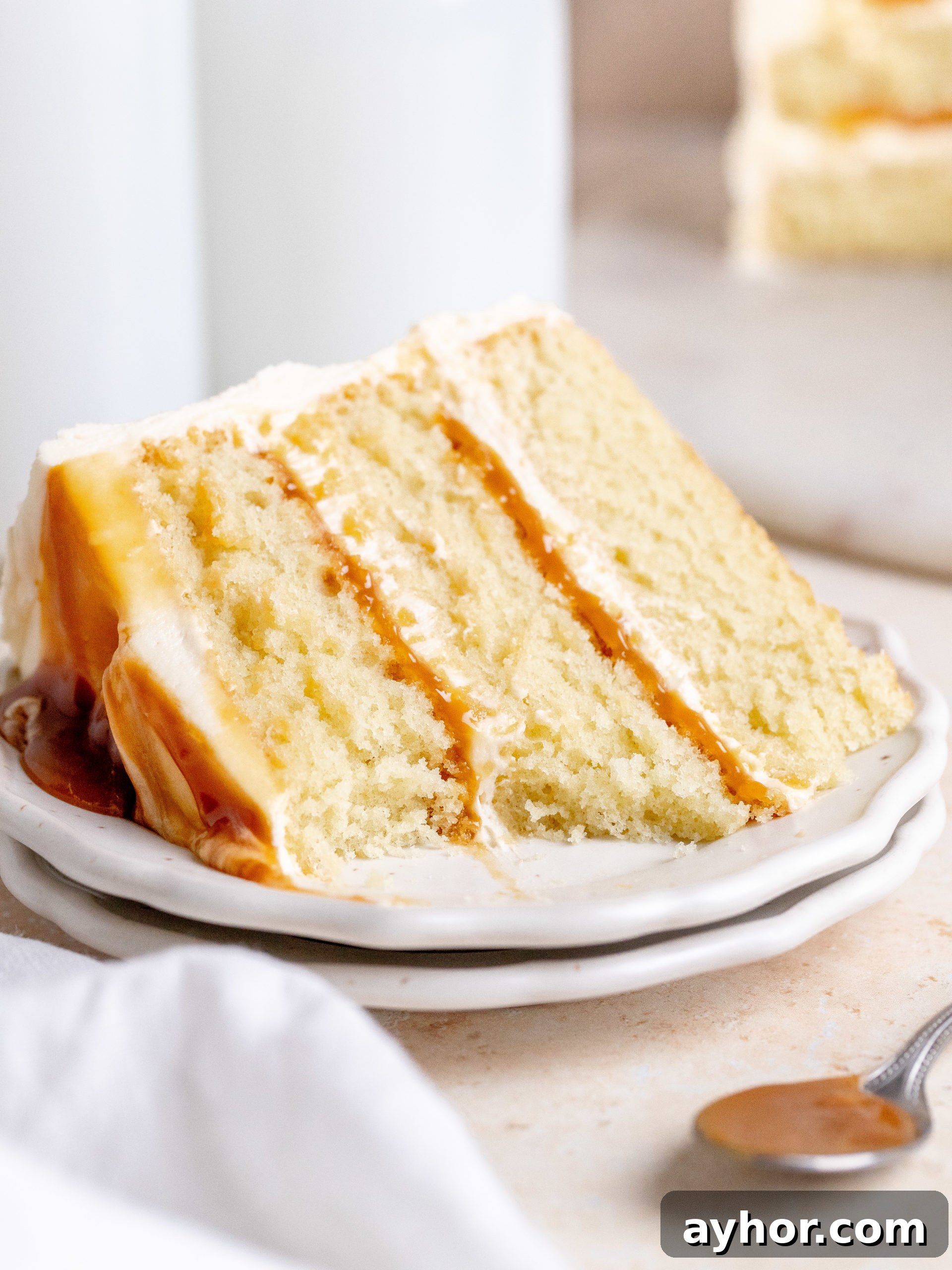 Decadent Salted Caramel Layer Cake Recipe 3 Cake slice