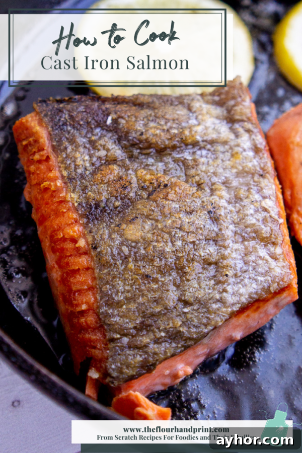Pan-Seared Salmon in a Cast-Iron Skillet: Crispy Skin, Tender Flesh 5 crispy skinned salmon in a pan