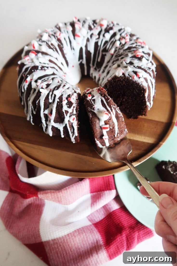 Peppermint Mocha Bundt Cake