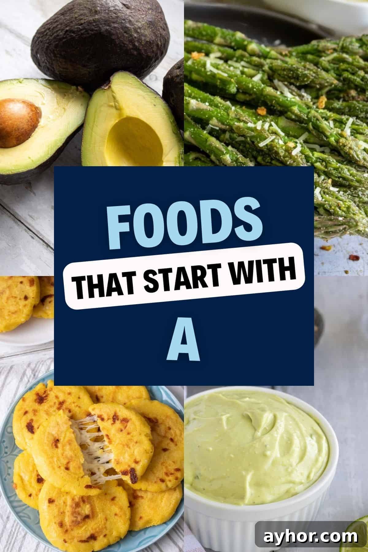 Foods that start with a poster. 