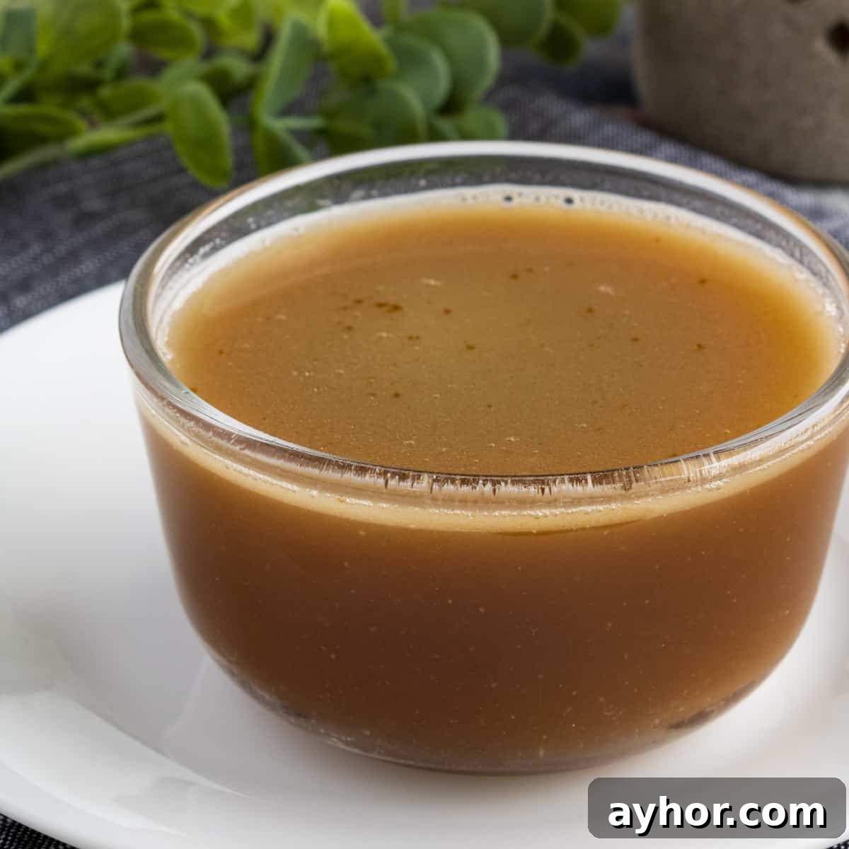 A delicious bowl of prepared Au Jus.