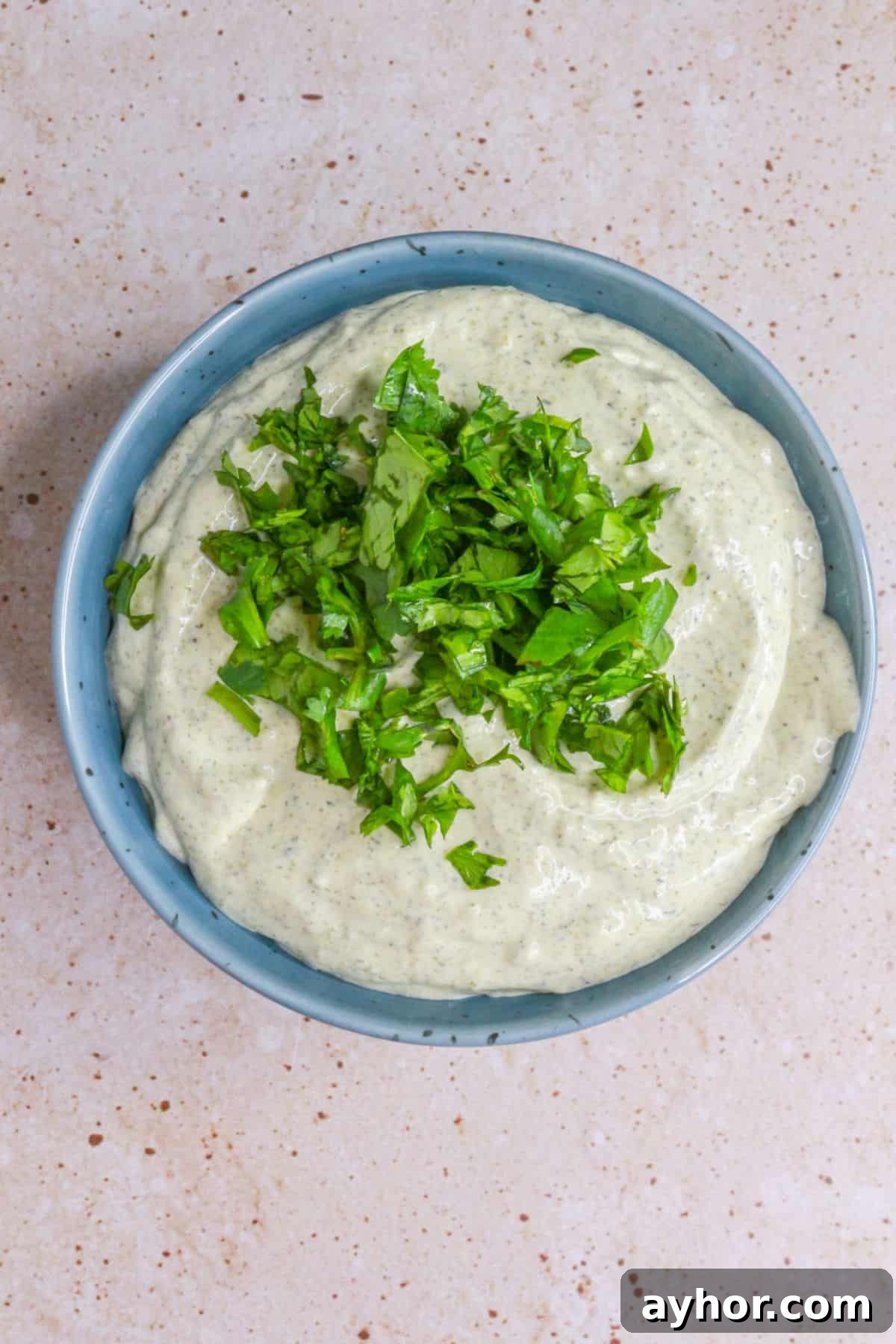 Creamy Jalapeño Ranch Dip Recipe for Parties & Snacks 8 Jalapeño ranch dip in a bowl topped with fresh chopped cilantro