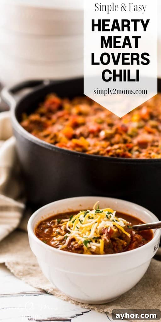 All-Meat Keto Chili Recipe (THM-S Friendly) 14 Pinterest graphic