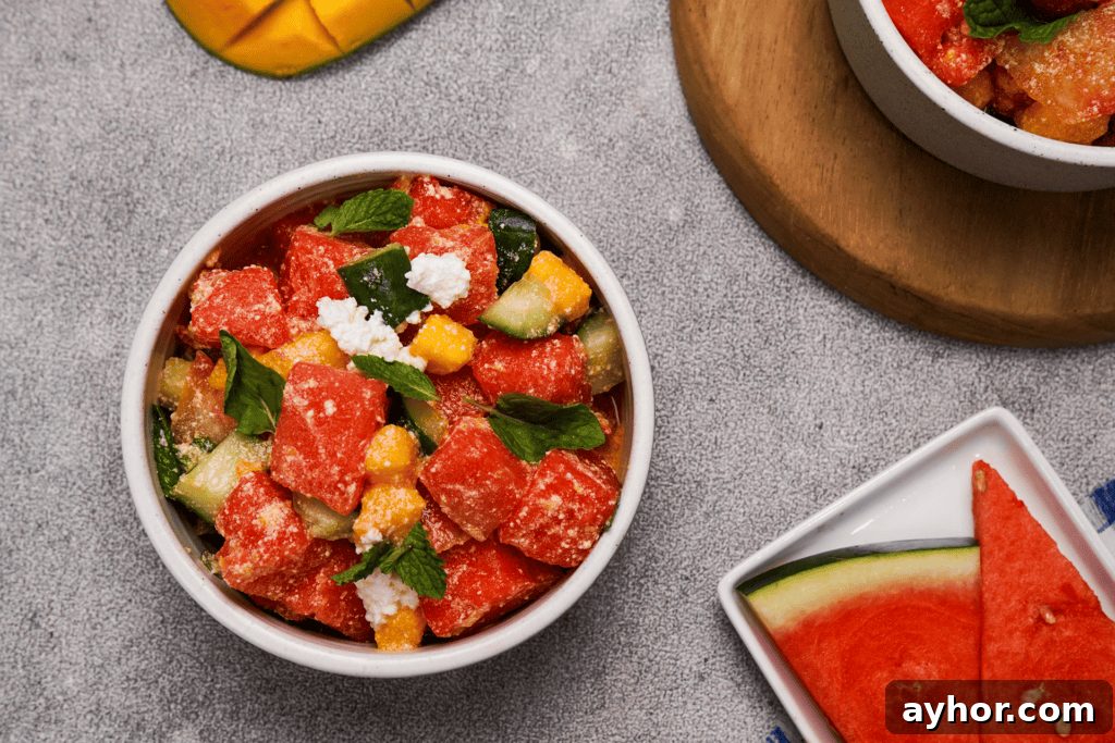 Refreshing Watermelon and Feta Salad with Mint and Lime 2 watermelon salad